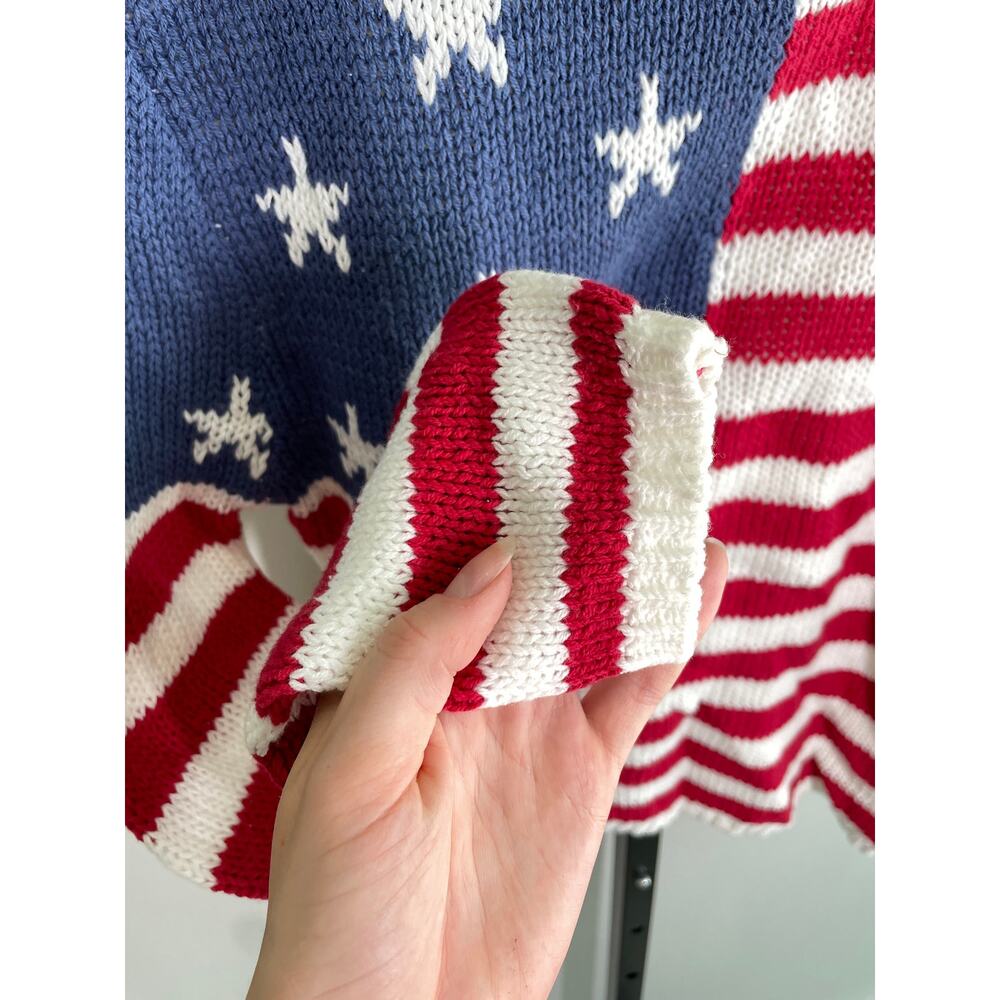 Grayson Threads American Flag Sweater Womens XS Red Blue Patriotic 4th of July - Picture 5 of 9